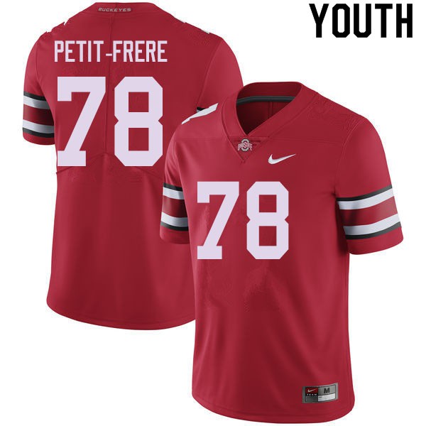 Ohio State Buckeyes #78 Nicholas Petit-Frere Youth Football Jersey Red